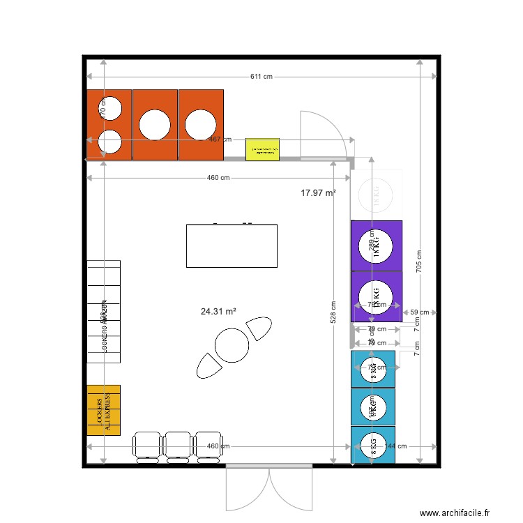 LAVERIE MARSAC - SAS NICOLAS. Plan de 2 pièces et 42 m2