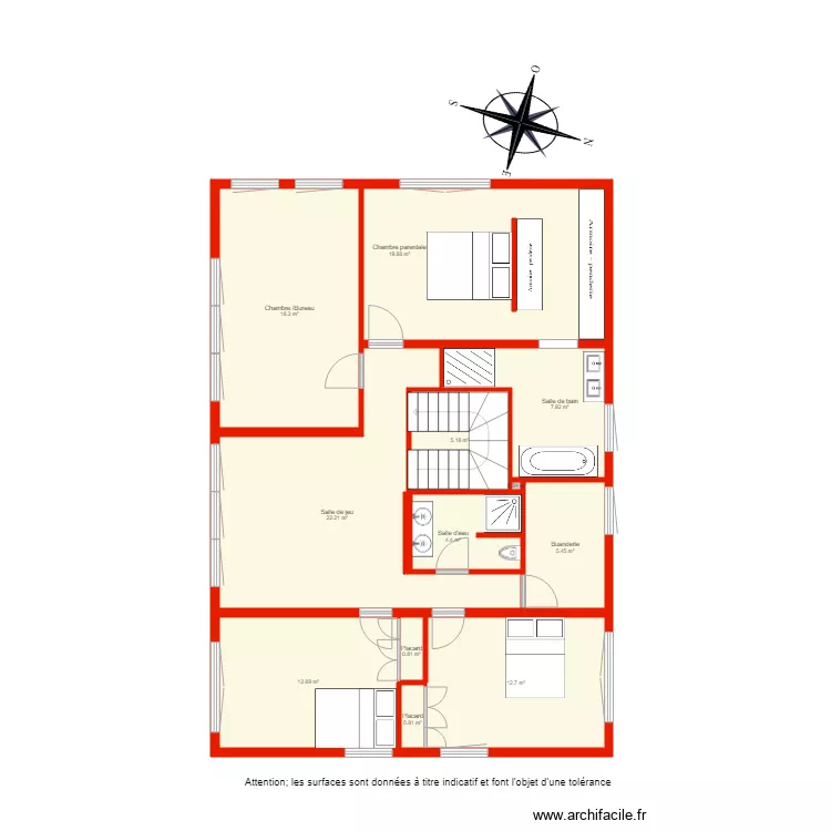 BI 2669 &eacute;tage non c&ocirc;t&eacute;. Plan de 