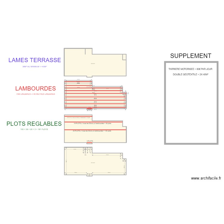 terrasse. Plan de 0 pièce et 0 m2