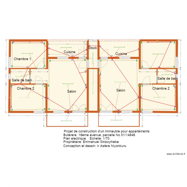 musalac electricité. Plan de 12 pièces et 127 m2