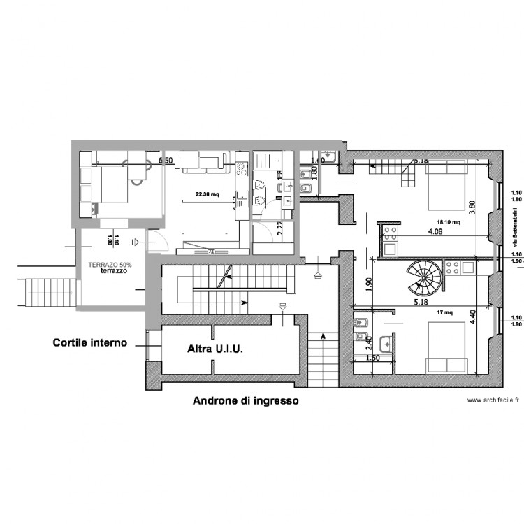 SETTEMBRINI 19. Plan de 0 pièce et 0 m2