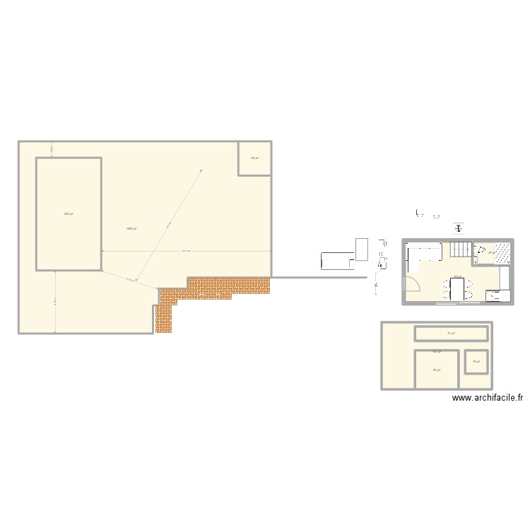 Salle de jeux. Plan de 10 pièces et 199 m2