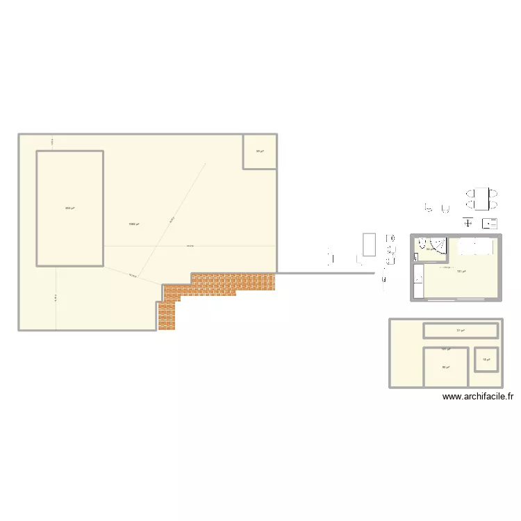 Salle de jeux. Plan de 