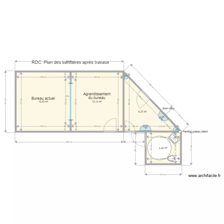 Apr&egrave;s travaux 4. Plan de 