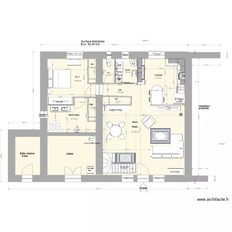 Loft Agrandissement R de C 6.. Plan de 