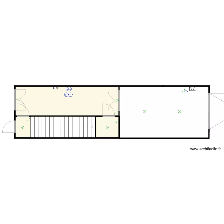 Sch&eacute;ma garage et buanderie Coulonvaux. Plan de 