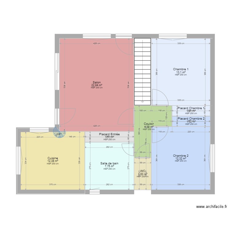 Feyzin 1er etage pieces 2. Plan de 0 pièce et 0 m2