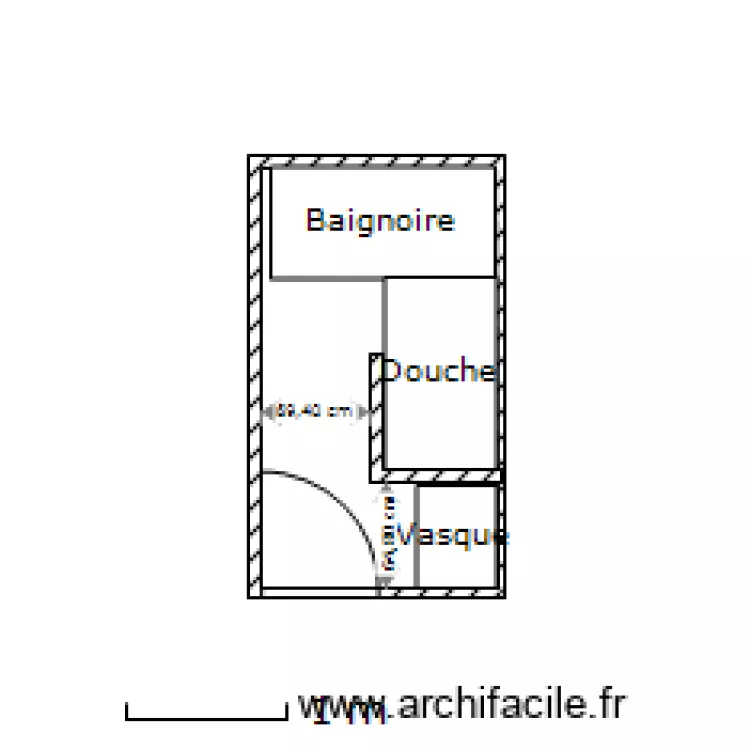 Salle de bain. Plan de 