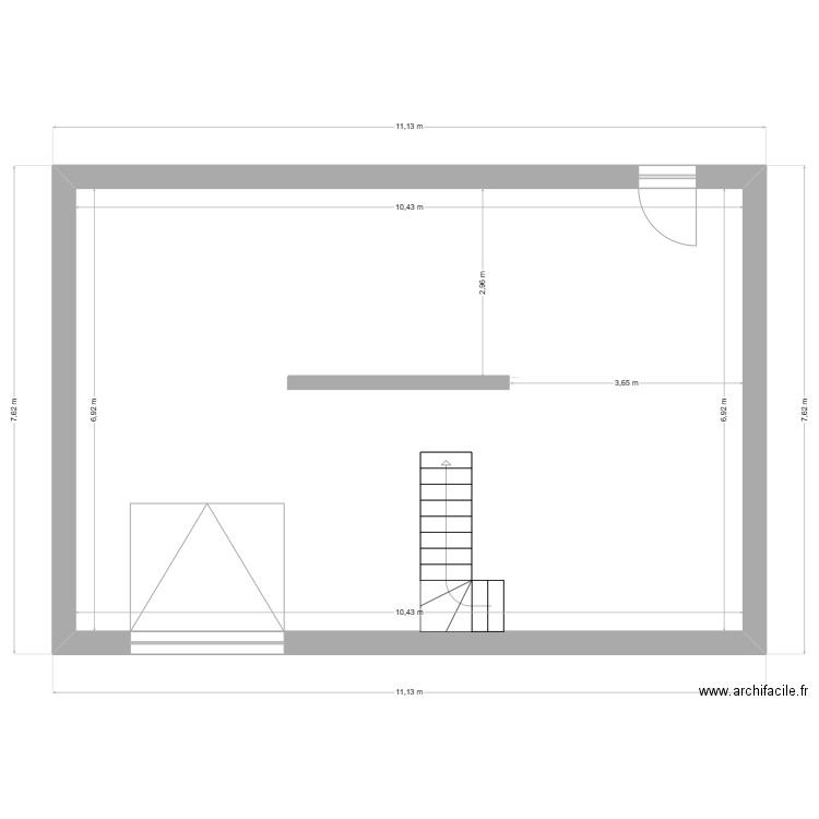 BAYOUX. Plan de 1 pièce et 72 m2