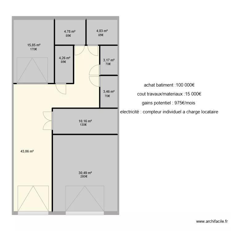 batiment location. Plan de batiment location. Plan de