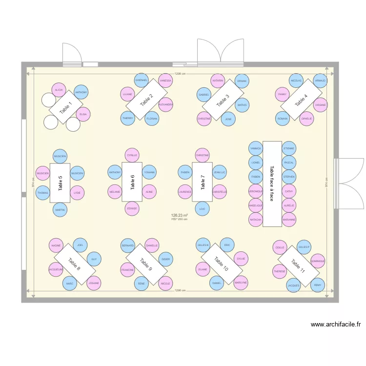 salle reception D. Plan de 