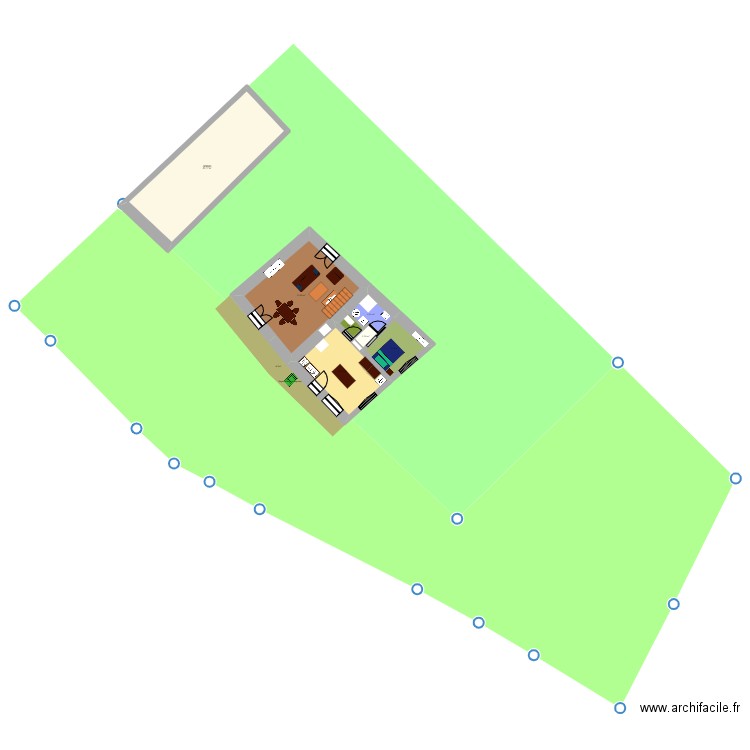 maison. Plan de 13 pièces et 191 m2