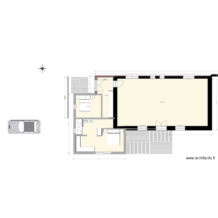 Extension V 40 m2 L. Plan de 4 pièces et 109 m2