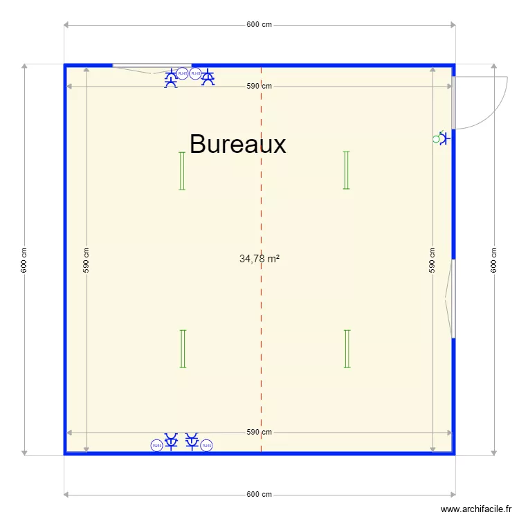 Laetitia Leysten Bureaux montage. Plan de 