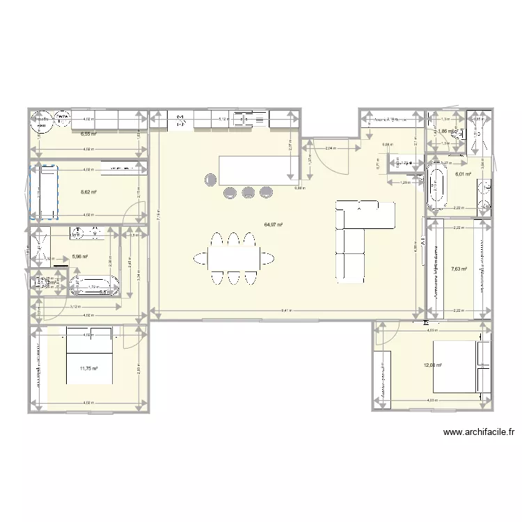 LUIGI 2 chambre. Plan de 
