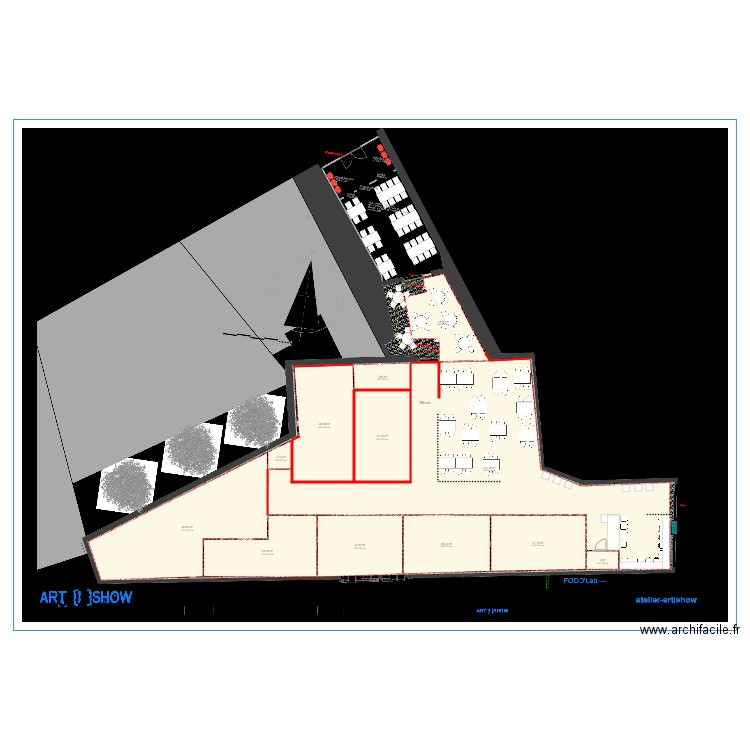 CLERMONT VRAI FOOD COURT. Plan de 12 pièces et 444 m2