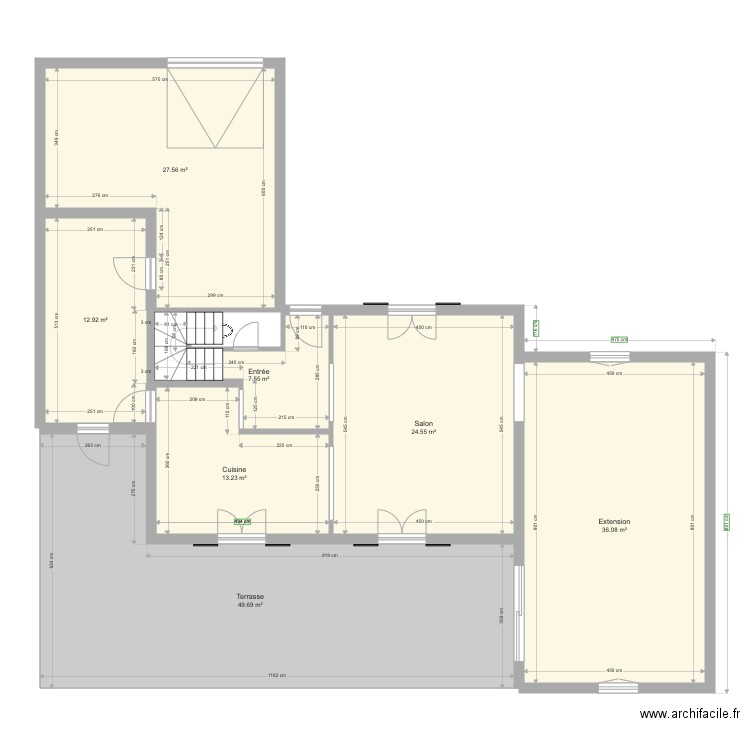 Extension Maison. Plan de 0 pièce et 0 m2