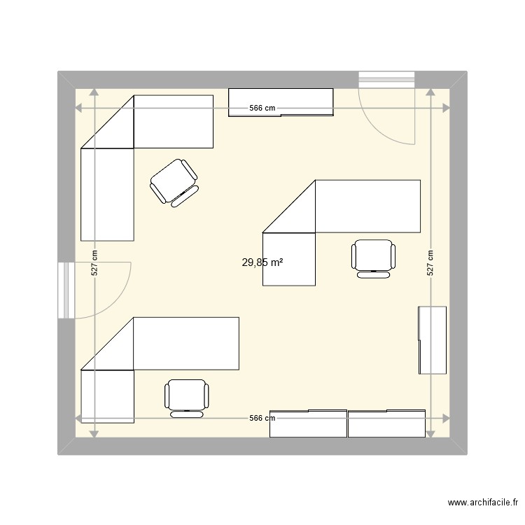Bureau accueil DRH. Plan de 1 pièce et 30 m2