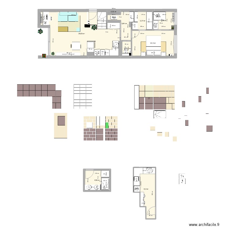 LES LILAS. Plan de 9 pièces et 64 m2