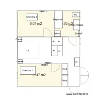 Plan Travaux Alg&eacute;co 3&egrave;me chambre