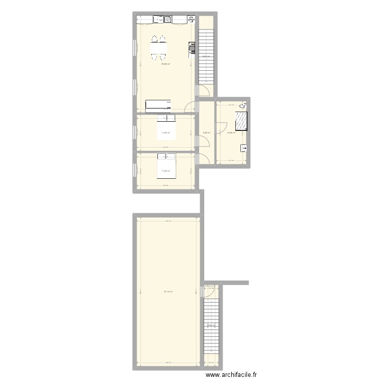 appart Mas Thibert 2. Plan de 8 pièces et 134 m2