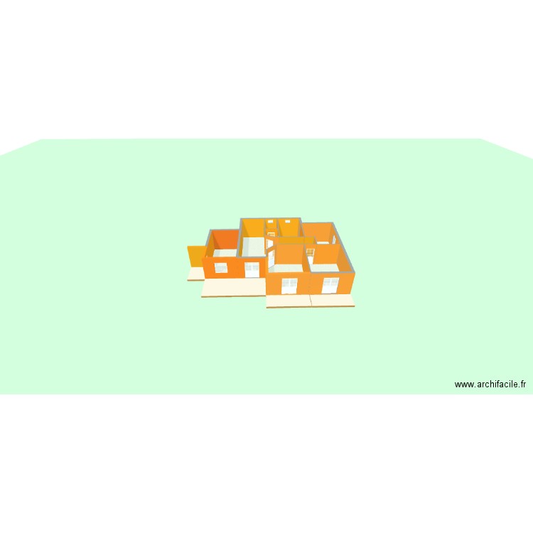 1er etage. Plan de 8 pièces et 101 m2
