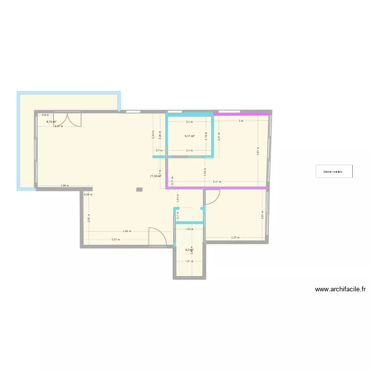 CANNES  2 - AZUR CONCEPT RENOVATION murs. Plan de 4 pièces et 89 m²