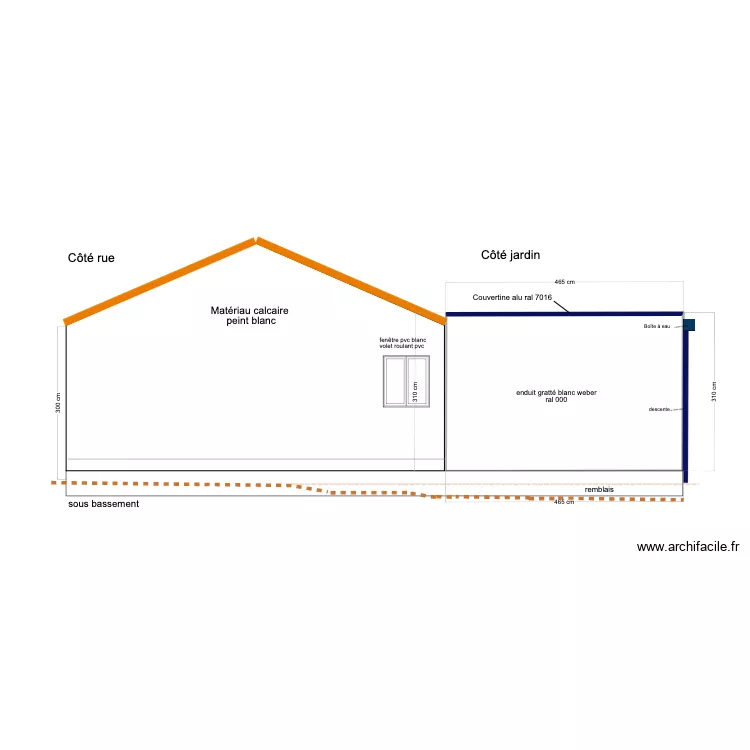 facade est final finale. Plan de 