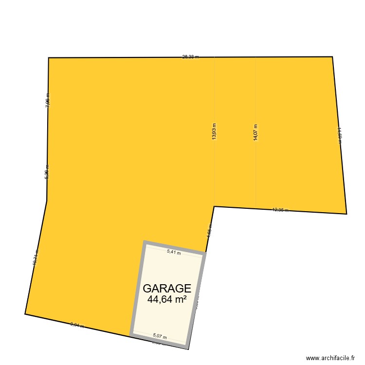 cadastre AVEC garage2. Plan de 1 pièce et 45 m2