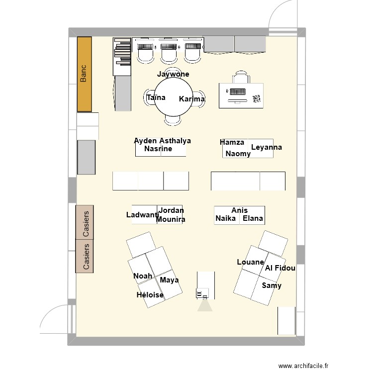 P2 - 7 Groupes de 3 HETERO CM2.1. Plan de 1 pièce et 65 m2