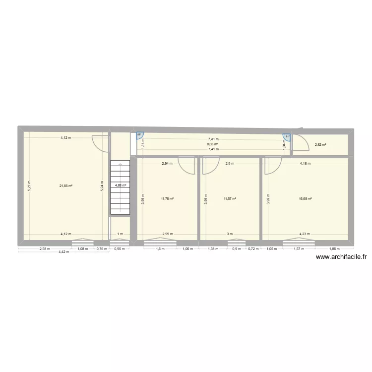 1 étage. Plan de 7 et 77 m² 1 étage. Plan de 7 et 77 m²