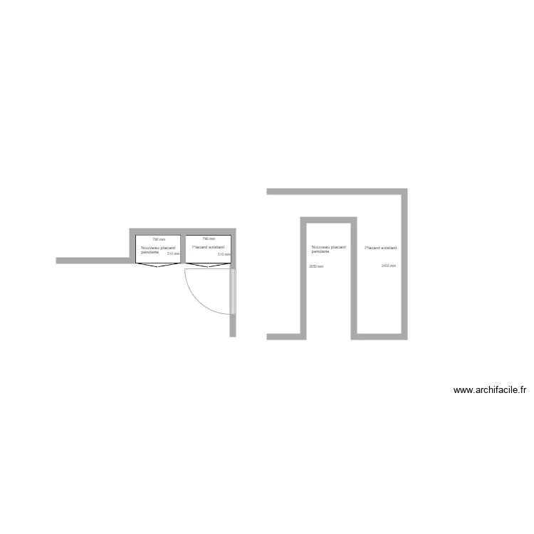 Placard penderie villa. Plan de 