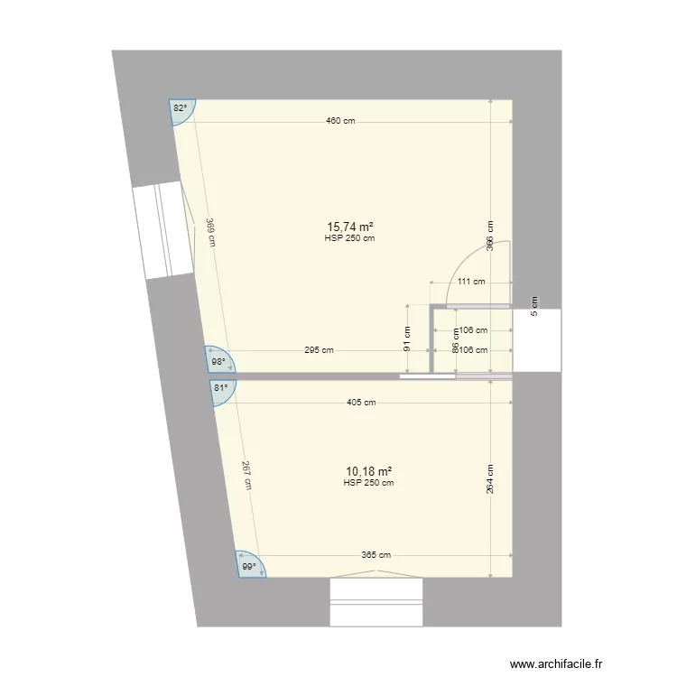 Chambre1et2. Plan de 