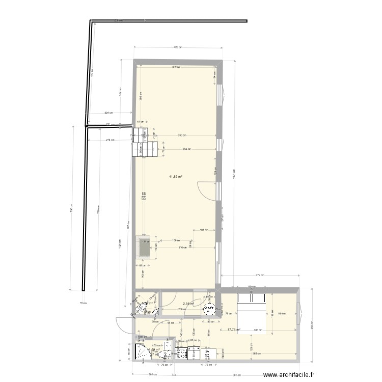 RAVOUX RDC projet 3. Plan de 5 pièces et 66 m2