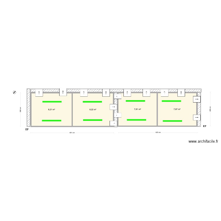 Carlos LAGE. Plan de 4 pièces et 32 m2