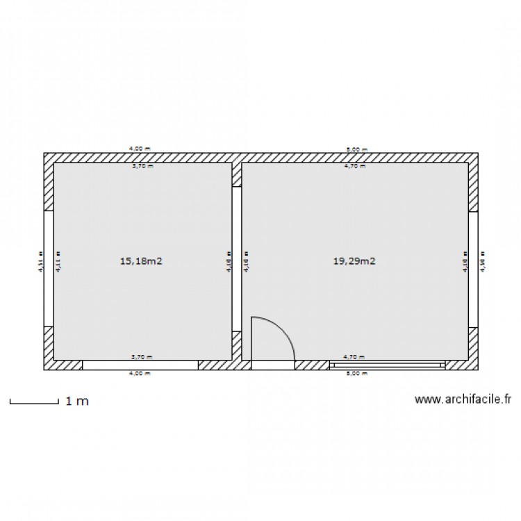 garage 1 pente. Plan de 0 pièce et 0 m2
