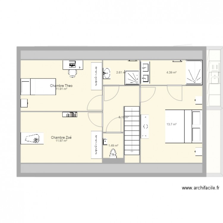 Etage v1. Plan de 0 pièce et 0 m2