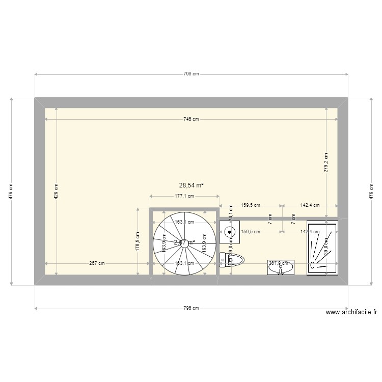 gourraud vincent ETAGE. Plan de 2 pièces et 31 m2