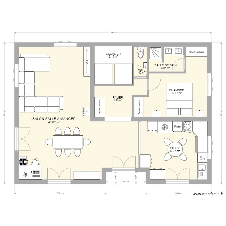 Rez de chaussée MAUCOR. Plan de 0 pièce et 0 m2