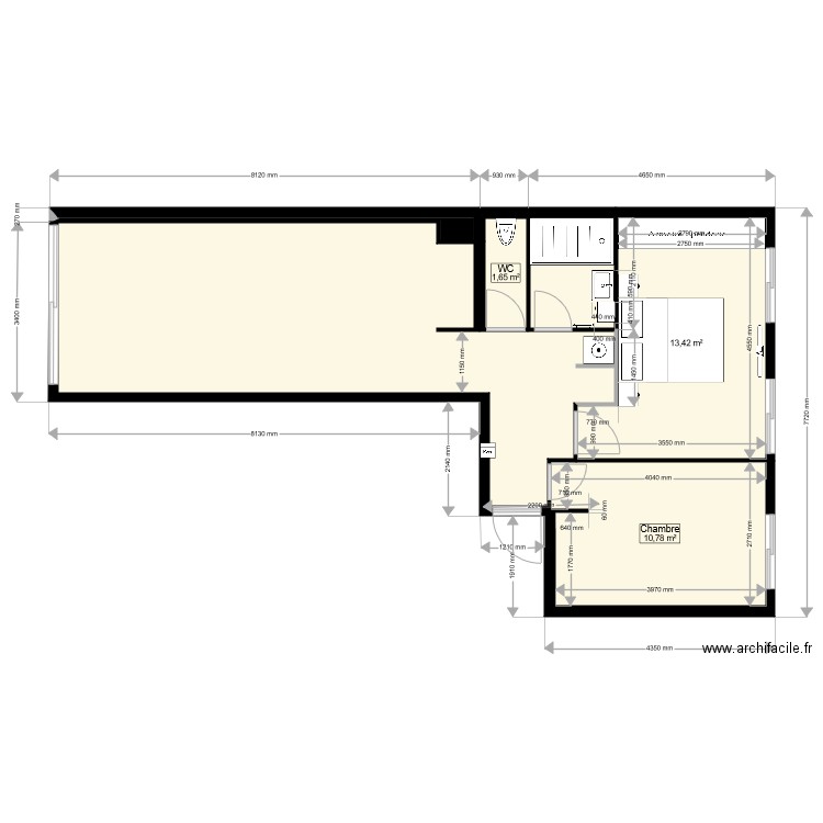 PROJET COUFFON6. Plan de 6 pièces et 61 m2