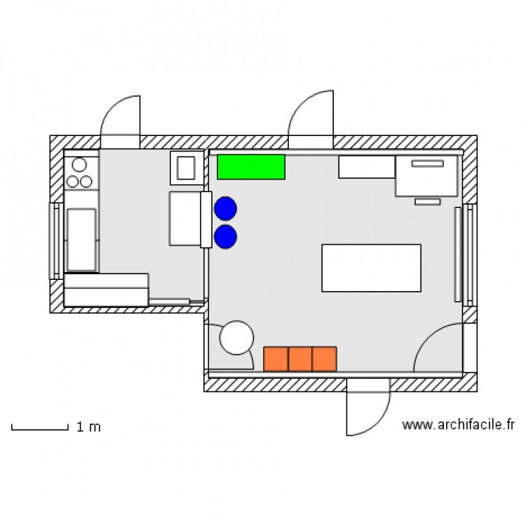 Plan séjour avec cuisine ouverte T3 BJG V 29 mars 2013. Plan de 0 pièce et 0 m2