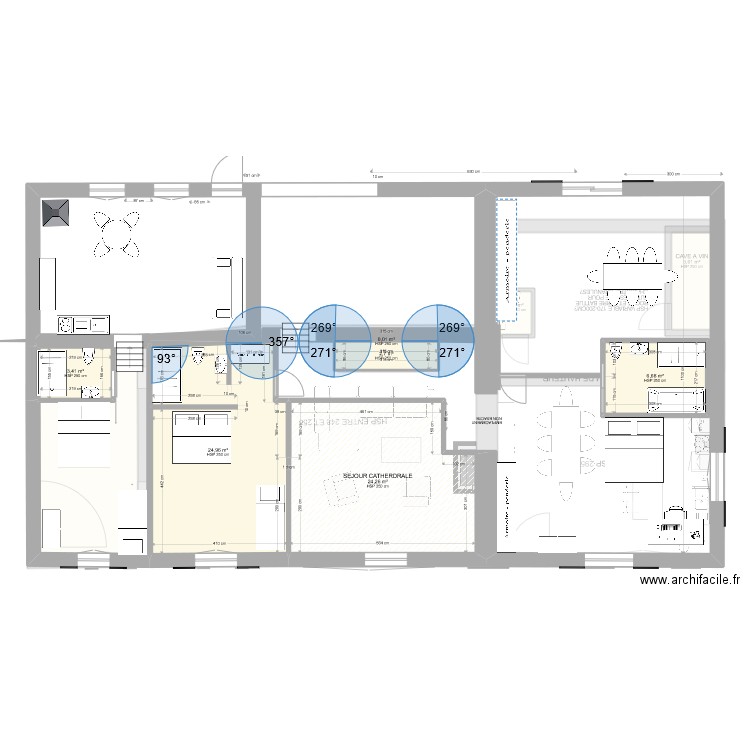 GRANGE PROJET SDB A DROITE MBR AVEC MEZZANINE BALCON ET CAVE A VIN. Plan de 10 pièces et 87 m2