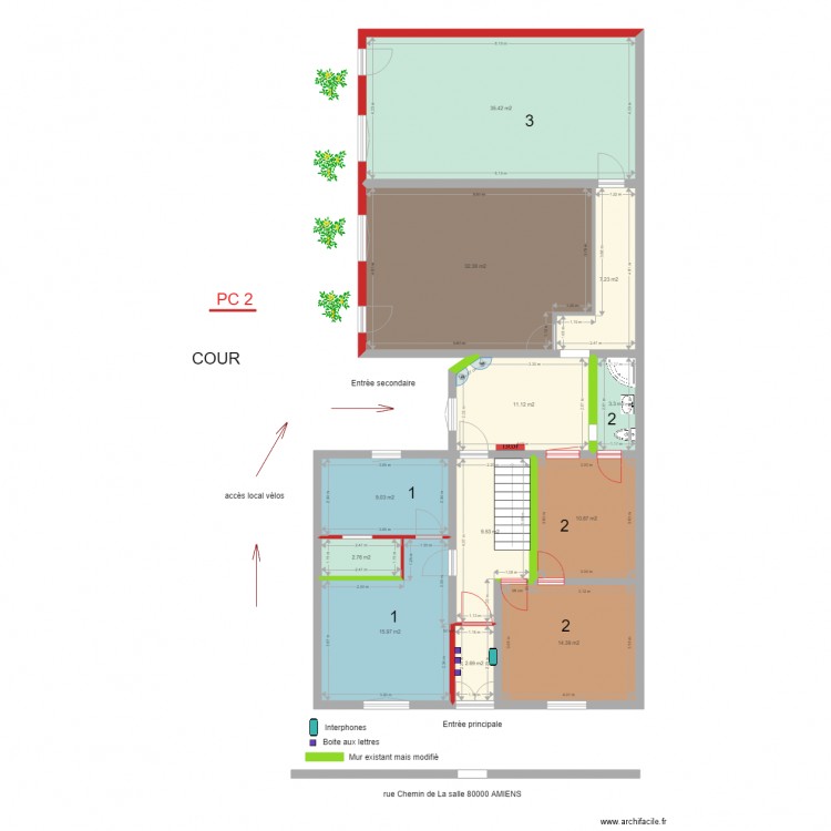 PC2 projections constructions envisagées. Plan de 0 pièce et 0 m2