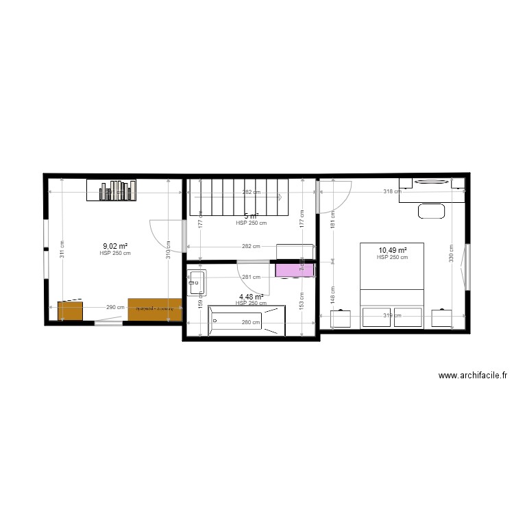 etage espace de vie. Plan de 0 pièce et 0 m2