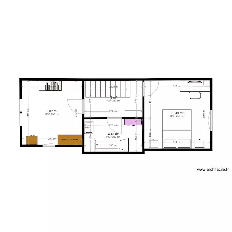 etage espace de vie. Plan de 
