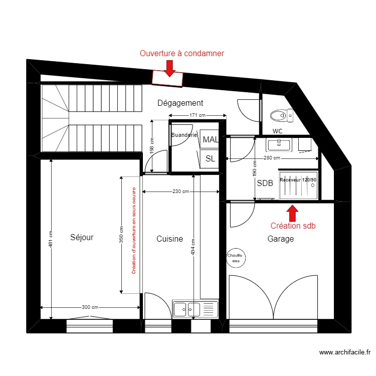 RDC PROJET FLEURET 2 C&ocirc;t&eacute;. Plan de 