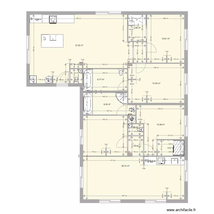 R&eacute;el essai R1 termin&eacute;e Non meubl&eacute;e. Plan de 