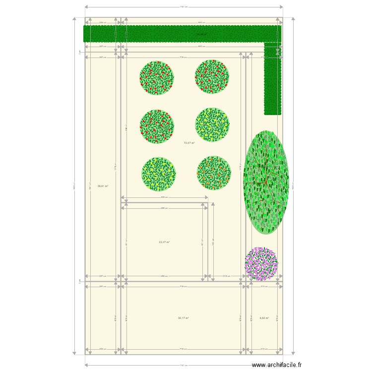 jardin. Plan de 7 pièces et 219 m2