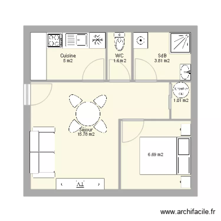 STUDIO. Plan de 