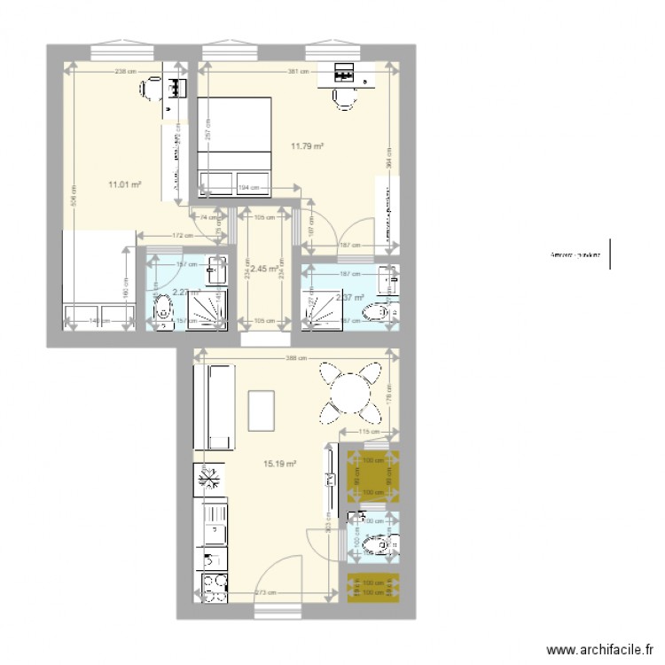 Izabella aménagé 2 chambres 3 wc 2. Plan de 0 pièce et 0 m2